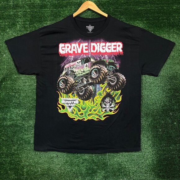 Grave Digger Monster Jam Neon tshirt extra large - Picture 1 of 4